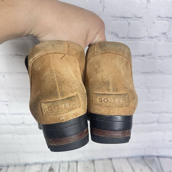 Sorel Ankle Booties Women Size 10 Lolla Brown Suede Leather Waterproof Cut Out - Picture 12 of 13